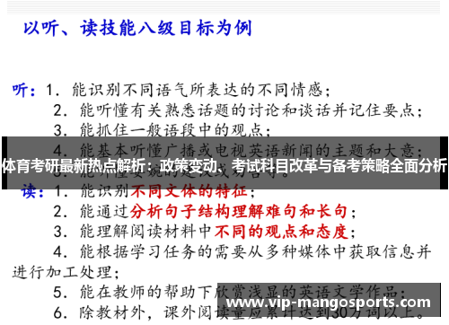 体育考研最新热点解析：政策变动、考试科目改革与备考策略全面分析